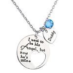 JOVIVI I Used To Be His Angel Now He's Mine Daddy Blue Crysal Memorial Necklace,In Memory Of Loved One Daddy