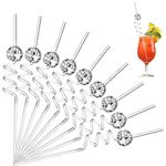 YIQXKOUY 20 Pieces Disco Ball Straws 70s Disco Decorative Straws Disco Party Supplies Mini Disco Straw Ball Drinking Decor for Dance Holiday Wedding Birthday Supply