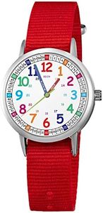 ITOOZYNN Kids Watch for Girls and Boys,for Children's Toddler Learning Time and Easy to Read Time, Analog Watch for Boys and Girls Ages3~11 (Red)