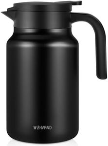 WYHVAND 51Oz Thermal Coffee Carafe for Hot/Cold, Stainless Steel Thermos Carafe for Hot Liquids, Dustproof Insulated Hot Water Carafe for Party/Home,Black