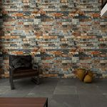 HANMERO 3D Chinese Style Imitation Brick Effect Wallpaper Decals 20.86 inches by 393 inches Long Murals PVC Vinyl Dimensional TV Living Room Bedroom D¨¦cor