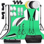 YISITONG Studio Lighting Kit, 2M x 3M/6.6ft x 10ft Background Support System with 2850W 5500K Umbrellas Softbox Continuous Lighting Kit for Photo Studio Product,Portrait and Video Shoot Photography