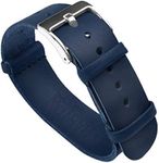 BARTON WATCH BANDS 20mm Navy Blue Standard Length - Leather NATO® Style Watch Straps