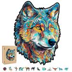 Wooden Puzzles for Adults, Unique Shape Wood Jigsaw Puzzle for Family Game, 176Pcs