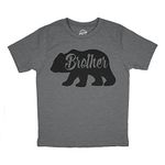 Toddler Brother Bear T Shirt Cute Funny Matching Family Tee for Boy Cool Tee Crazy Dog Novelty Toddler T-Shirts for Brother Soft Comfortable Funny Toddler Tee Dark Heather Grey 2T