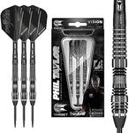 TARGET Darts Phil Taylor Power 8-Zero Black P8Z4 80% Tungsten Steel Tip Darts Set, 25G | Phil Taylor Darts, Player Edition Set | Pro Darts Accessories, Professional Darts Set, Dart Case Included