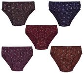 ESSA Women's Cotton Panties (Pack of 5) (FAIRLADY Women's Printed Brief's 5PCS 90_Multicolour_90 CM)