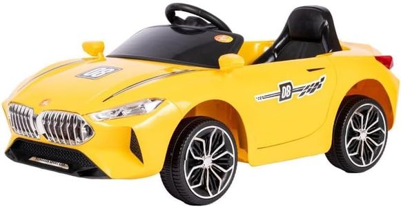 FUN OASIS Rechargeable Battery Operated Ride-On Toy Car with Seat Belt, LED Lights, Music Modes, Swing Function, Dual Control (Manual & Remote) - for Kids 2 to 5 Years - Yellow