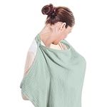 Fychuo Breastfeeding Cover Colostrum Collection Kit Breast Feeding Cover for Mum Cotton Nursing Cover New Mum Essentials Soft Large Muslin Cloths for Baby Green