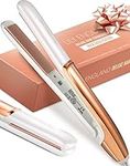 Hair Straightener, 1 Inch Ceramic Flat Iron for Hair, 2 in 1 Straightener and Curler, Dual Voltage Travel Flat Iron (US Plug), Hair Styling Tools by Lily England (Rose Gold)