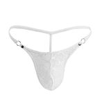 Anzhee String Mankini Thong for men Underpants G-String Lace Underwear Lace White