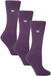 Heat Holders - 3 Pairs Womens Original Cozy Winter Warm Thermal Crew Socks (5-9, Purple)