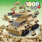 SKY LINE OCEAN 6-in-1 Military Tank Building Block Set Toys | STEAM Kit for Kids | Build Military Vehicles & Transporters (1000+ Pcs) | Birthday Gift for Boys & Girls || 6 Months Structural Warranty