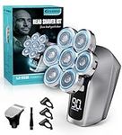 Gisaae Head Shavers for Men, Upgraded 7D Head Shaver for Bald Men, IPX7 Waterproof Wet/Dry Electric Razor, Rotary Shaver Razor Beard Grooming Kit with LED Display,Rechargeable Bald Head Razor