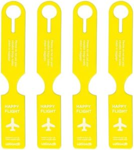 Storite 4 Pack Luggage Tags PVC Luggage Labels for Suitcases with Name Address Phone Number Labels Travel Tag for Baggage Identity ID Labels - Yellow