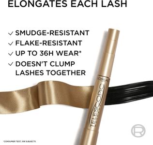 L'Oréal Paris Telescopic Mascara – Dramatic Length, Smudge-Resistant, 8ml