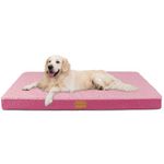 Patas Lague Orthopedic XXL Dog Bed for Extra Large Dogs 122x76cm, Egg Crate Foam Big Large Dog Beds with Removable Washable Cover,Waterproof Pet Bed Mat, Pink