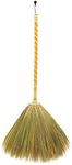 Asian Straw Broom Thai for Cleaning Floor,Housewarming Gift,Thai Vintage Retro Grass Broom Stick, Hardwood Sweeper with Brush Power and Circle Cleaning (Length 40 inch)