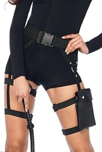 Leg Avenue Women's Multi Strap Garter Pocket Utility Belt Costume Accessory, Utility Belt Black, One Size US