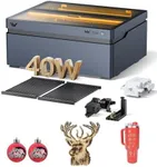 WECREAT Vision 40W Laser Engraver, Diode Desktop Laser Cutter and Engraver Machine with Rotary for Tumblers Glass Mugs Cups Roller, Class 1 Enclosed Laser Cutting for Acrylic Wood Leather Metal