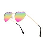 FEISEDY Heart Shaped Polarized Sunglasses Metal Frame Stylish Love Sun Glasses Party Eyewear B2375