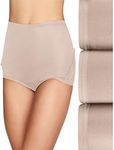 Vanity Fair Women's Perfectly Yours Traditional Nylon Brief Panties, Lace - 3 Pack - Fawn, 6