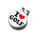 Golfoy Basics Magnetic I Love Golf Hat clip & ball marker Golf Gift Accessory