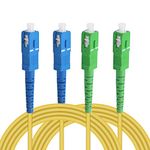 Fiber Optic Patch Cable SC to SC LEIHONG SC/UPC-SC/APC-SM Singlemode Simplex Fiber Optic Jumper Optical Patch Cord 2M-2 Pack