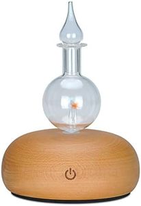 Vintage Nebulizing Pure Essential Oil Aromatherapy Diffuser 7 Colors Light Adjustable Mist - Premium Home & Professional Use, No Heat, No Water, No Plastic for Bedroom, Nursery or Desk (Light Wooden)