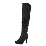 DREAM PAIRS Women's Thigh High Chunky Heel Platform Over The Knee Boots,Size 7,Black,HIGHPLAT