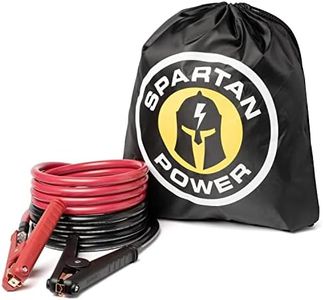 Spartan Power Heavy Duty Jumper Cables with Alligator Clips, 100% Pure Copper Wire, Positive & Negative Leads Battery Cable, Made in the USA - 2 AWG Gauge Cable, 20 ft