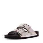 Madden Girl Women's Bodiee Slide Sandal, Silver Metallic, 7