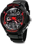 TOPCABIN Digital-analog Kids Teenager Boys Girls Sport Digital Watch with Alarm Stopwatch Chronograph - 50m Water Proof Electronic Sport Watch for Boys Teenagers Junior Kids Children (red)