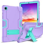 DUEDUE Case Compatible with Samsung Galaxy Tab A7 10.4 Case 2020 SM-T500/T505/T507, Kickstand Shockproof Heavy Duty Hard Cover Protective Case for Samsung Galaxy Tab A7 SM-T500/SM-T505, Purple