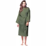 Enchant Home Premia - Pure Cotton | Highly Absorbent| Super Soft | Light Weight| Unisex Waffle Design Bath Robe (Sage Green)