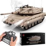 BESTYMXY RC Tank HengLong IDF MERKAVA MKIV, 1:16 Merkava Main Battle Tank MK4 Model, 2.4ghz Remote Control Tank Vehicles with Sound & Light for Ages 14+