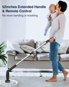 Leebein Electric Spin Scrubber – Long Handle, 8 Brush Heads, Remote Control