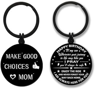 Son Birthday Gifts from Mom - To My Son, 13-21 Teen & Young Adult Boys Present Ideas - Unique & Funny Boys Keychain