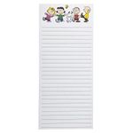 Graphique Peanuts Gang Magnetic Notepad, Classic Peanuts Cast on Each Page & 2 Magnets to Hang on Refrigerator or Whiteboard, 100 Lined Sheets, 4" x 9.25" x 0.5