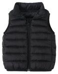 Toddlers Kids Boys Girls Water-Resistant Packable Puffer Vest Lightweight Sleeveless Winter Down Vest Black 8 Years