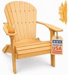 Cedar-Poly Lumber Folding Adirondack Chair with Rolled Seating Heavy Duty Everlasting Lifetime PolyTuf HDPE - Made in USA - Amish Crafted