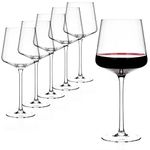 Luxbe - Crystal Wine Glasses, Set 6, 450 ml - Small Handcrafted Red or White Wine Glasses - 100% LeadFree Crystal - Professional Wine Tasting - Burgundy - Pinot Noir - Bordeaux