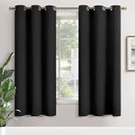 YoungsTex Blackout Curtains for Bedroom - Thermal Insulated with Grommet Top Room Darkening Noise Reducing Curtains for Living Room, 2 Panels, 42 x 72 Inch, Black