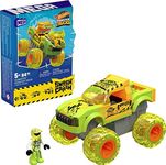 MEGA Hot Wheels Monster Trucks Building Toy Car, Smash & Crash Gunkster with 84 Pieces, 1 Micro Action Figure Driver, Green, Kids Age 5+ Years