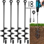 Fabulas Ground Anchors Heavy Duty, Swing Set Anchor Kit 18 Inch 4 Pack Screw in Earth Anchors Trampoline Stakes High Wind Metal Auger Anchor for Shed Tent Carports Securing Animals Camping Mobile Home