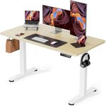 ErGear Standing Desk, 120x60cm Height Adjustable Electric Standing Desk, Sit Stand Desk with Splice Board, Stand Up Desk with Backpack Hook and 4 Memory Smart Pannel, Home Office Desk (Natural)