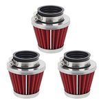 AHL 42mm Warehouse Performance Air Filter 150cc-250cc Motorcycle Scooter ATV Dirt Bike(Red,3 pcs）