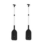 Telescoping Paddle 2PCS Aluminum Kayak Oars Plastic Boat Paddle for Jet Ski and Canoe Black ClubHead Cover