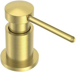 Lava Odoro Gold Soap Dispenser for Kitchen Sink, Modern Brass Built in Countertop Pump Dispenser with 18 Oz Refillable Bottle, Kitchen Soap and Lotion Dispenser Spot-Free, Brushed Gold, KSD-21