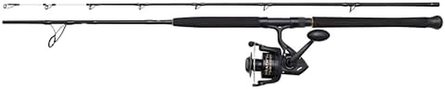 PENN Wrath II Boat Spinning Combo, Boat Fishing Rod and Reel Combo, Sea - Boat Fishing, Perfect Rod to Catch a Wide Range of Saltwater Species, Cod, Pollock, Seabass, Halibut, Black, 2.13m |20-30lb